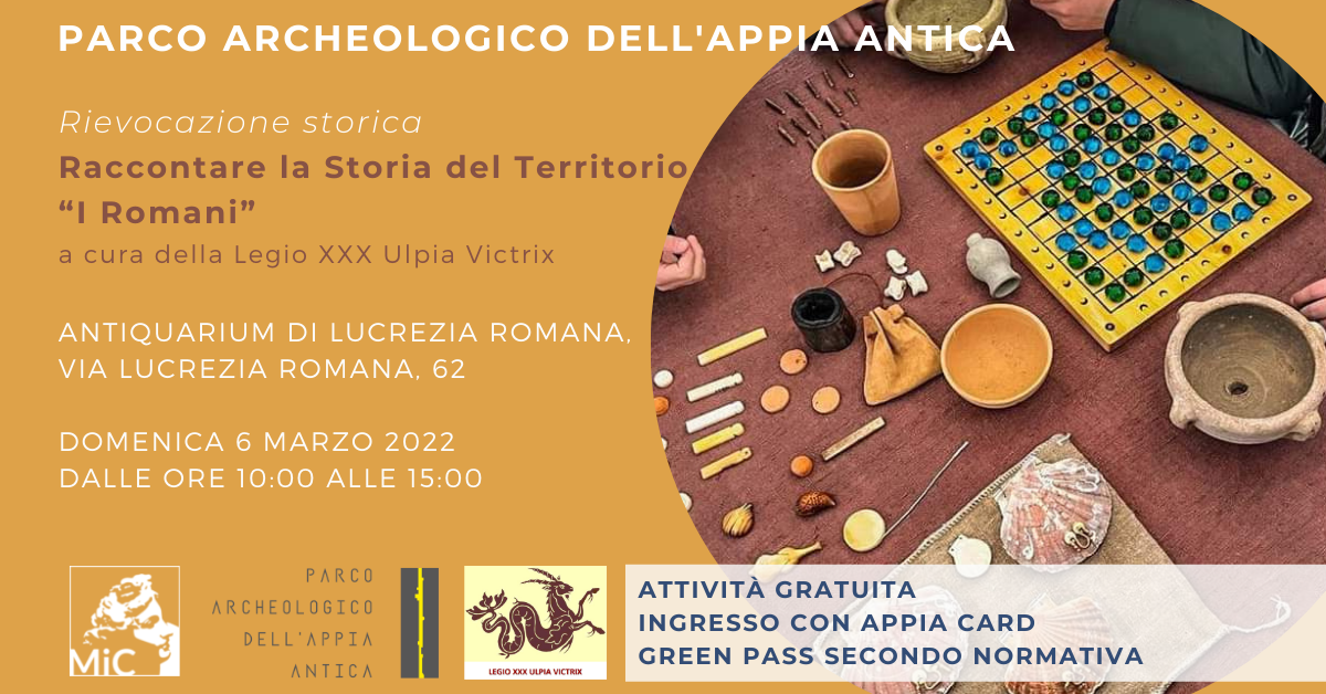Parco Archeologico dell'Appia Antica. Antiquarium Lucrezia Romana.  Raccontare la Storia del Territorio “I Romani”